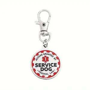 Service Dog Tag, Emotional Support Dog Tag Keychain, Alloy Pet ID Tag for Service Animals, Emotional Support Dogs and Therapy Dogs