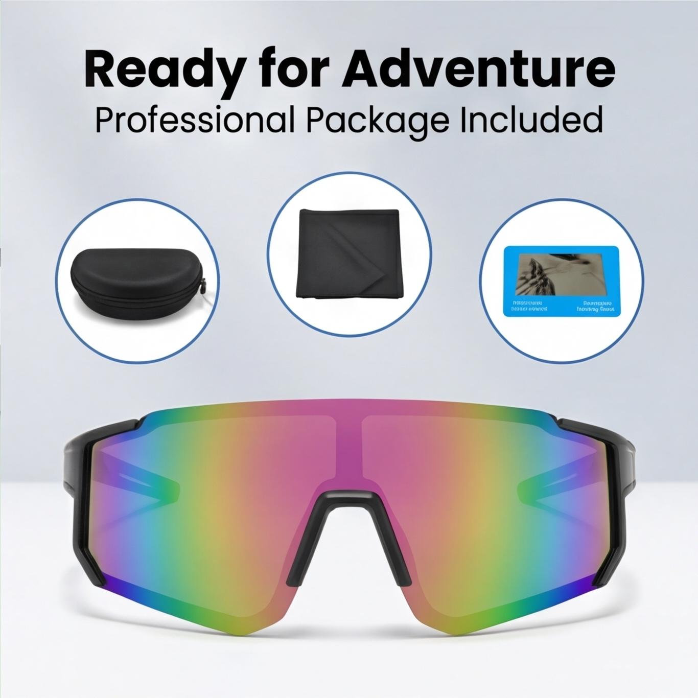 Men's and women's safety protective glasses, featuring anti-fog and scratch-resistant surround lenses, adjustable temple and nose pads - certified protective glasses by ANSI Z87, with 100% UV protection function.