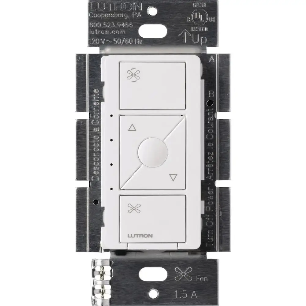 Lutron Caseta Smart Fan Speed Control, 120V, 1.5A, White, PD-FSQN-WH