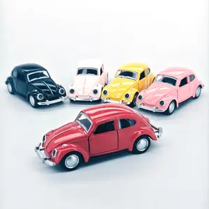 Realistic Beetle Car Model, Detailed Alloy Toy Car, Dual Door Spring Back Toy, Birthday Cake Decoration, Collectible Gift, Diecast Cars