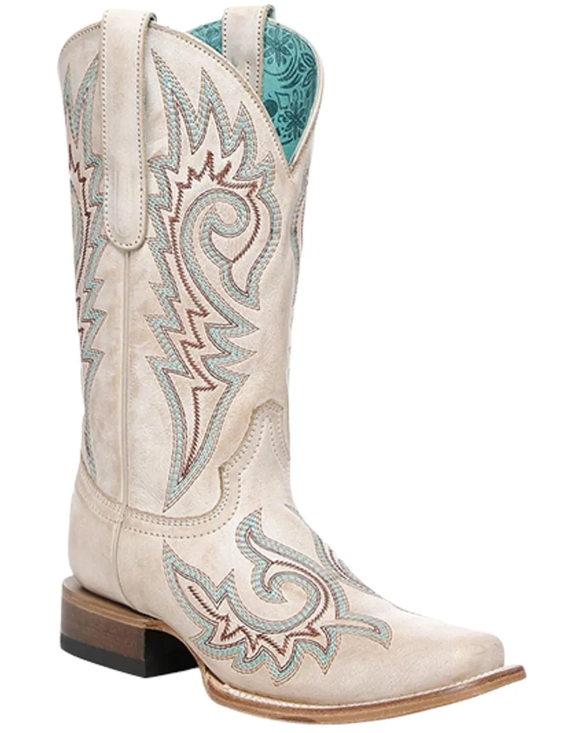 Corral Women's Women'S Straw Flames Western Boot Square Toe - Z5444