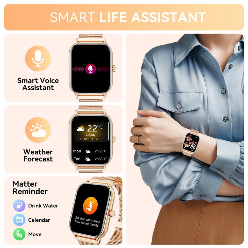 Smartwatch for Men and Women, Bluetooth Calling, 1.85” Display, Fitness Tracker, IP67 Water Resistant, Compatible with Android and iOS, Multifunctional Wristwatch