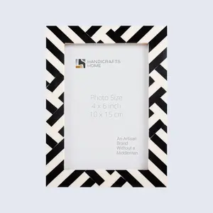 Handicraft Home Handmade Avant Coco Picture Frame Resin Inlay Black & White in 3 sizes