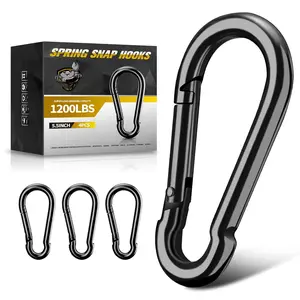 4 count Spring Snap Hooks, 5.5" Carabiner Clip, 1200lbs Heavy Duty Rope Connector, Large Carabiners for Indoor & Outdoor, Hammock, Swing, Camping, Fishing, Hiking