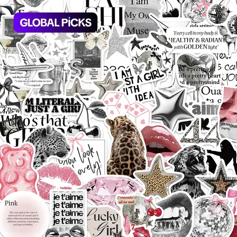 50 Silver-Colored Butterfly Stickers, Aesthetic Stickers, Custom Creative Decorative Stickers for Students, Room, Thermos, Smartphone, Notebook and DIY Wall Decals #GLOBAL PICKS