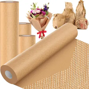 Length 393inch Recyclable Honeycomb Packing Paper, Eco-Friendly Moving & Shipping Wrap for Gifts, Packages & Fragile Items