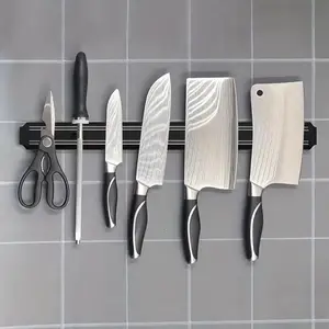 Modern Magnetic Wall Mounted Knife Holder, 1 Count Durable Plastic Kitchen Tool Organizer for Knives, Scissors & Gadgets, Kitchen Accessories