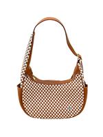 Brown/White Check Shoulder Bag