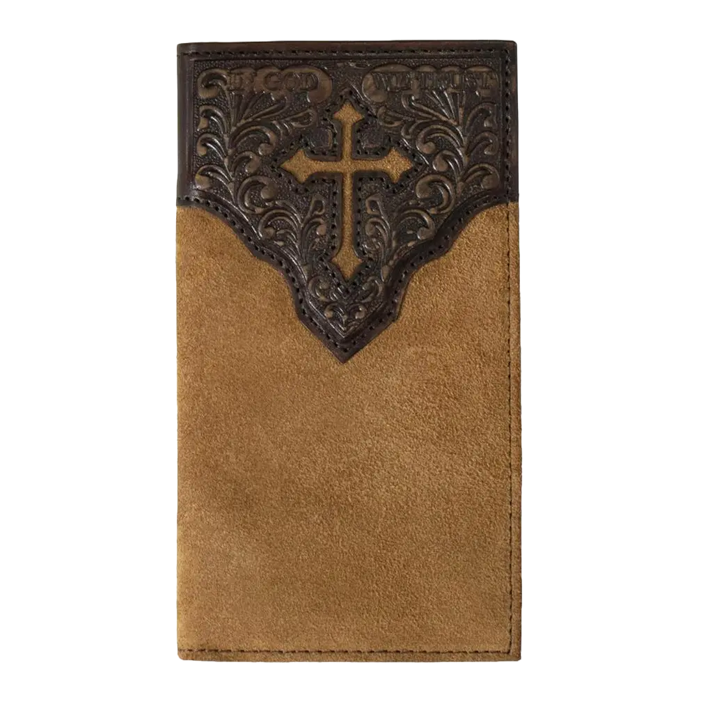 Nocona Men's Western Rodeo Leather Floral Cross Wallet N5413508