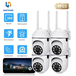 Huntvision 4PCS 3MP Security Camera Smart AI Camera Ultra Clear 360 Panoramic Motion Alert Two Way Talk Night Vision for Homeowners Store Surveillance