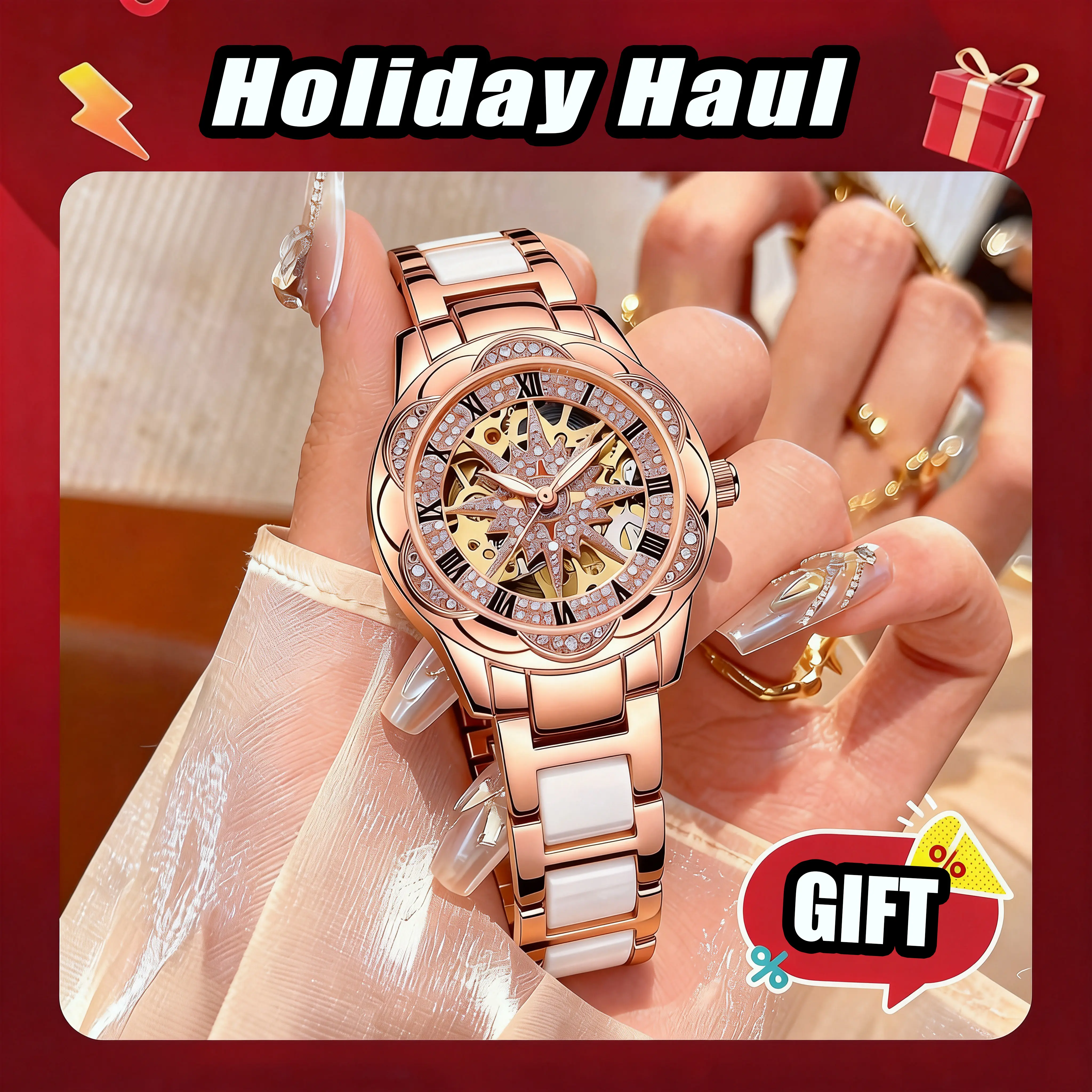 [Perfect for Mother‘s Day & Birthday Gift] Elegant Gold-Plated Ladies Quartz Watch Featuring a Legible Dial and Timeless Design. Effortlessly Transition from Office to Evening. Comes with a Dedicated Gift Box., Watches For Women, Durable Quartz Watches