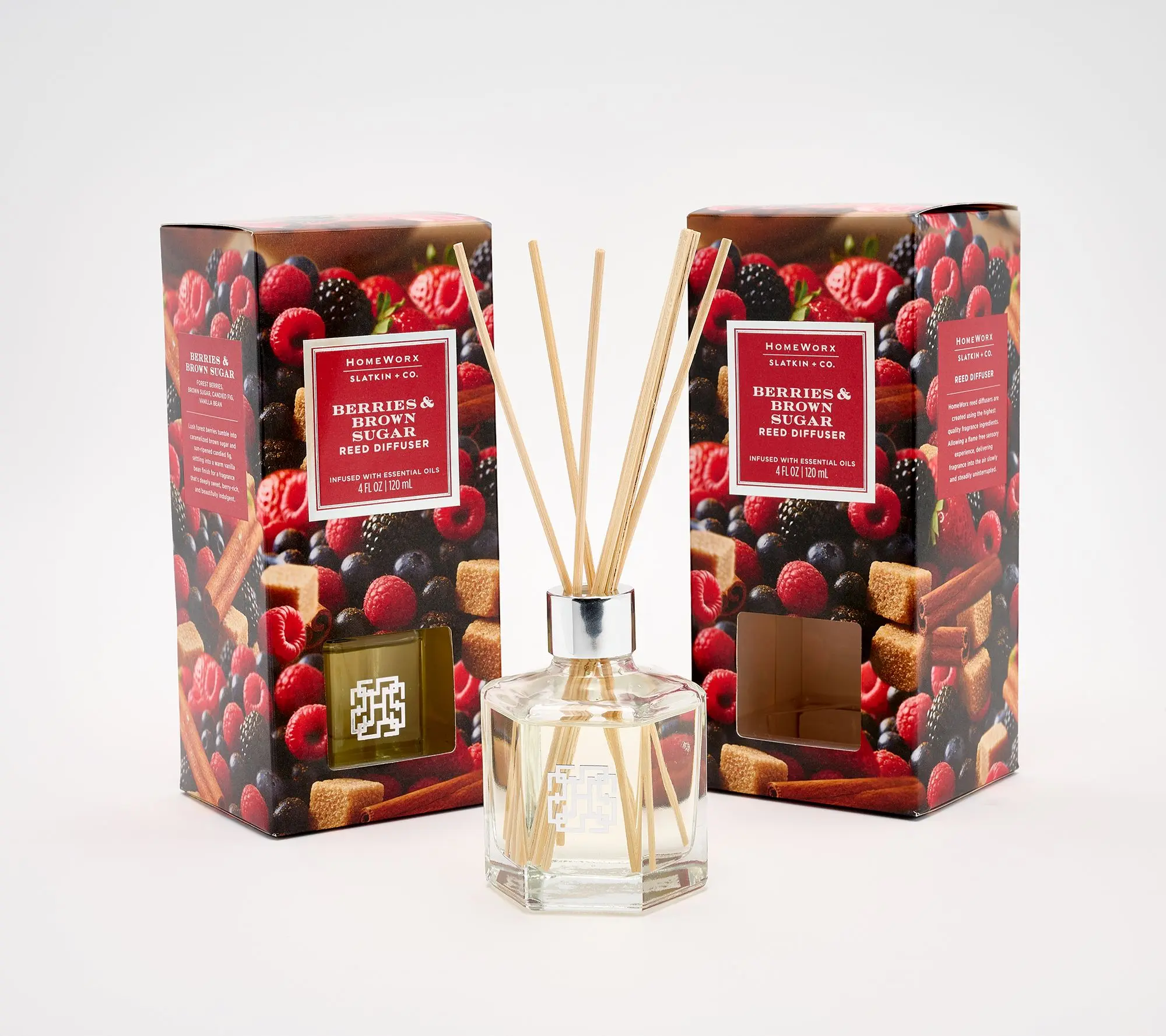 HomeWorx by Slatkin + Co. S/2 Berries & Brown Sugar Reed Diffusers