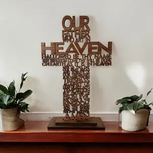 Lords Prayer Cross, laser prayer, The Lords Prayer Laser, Wood, Prayer Decor, Lords, Table Decor, Lord Prayer, Laser Lord Prayer, Room Decor