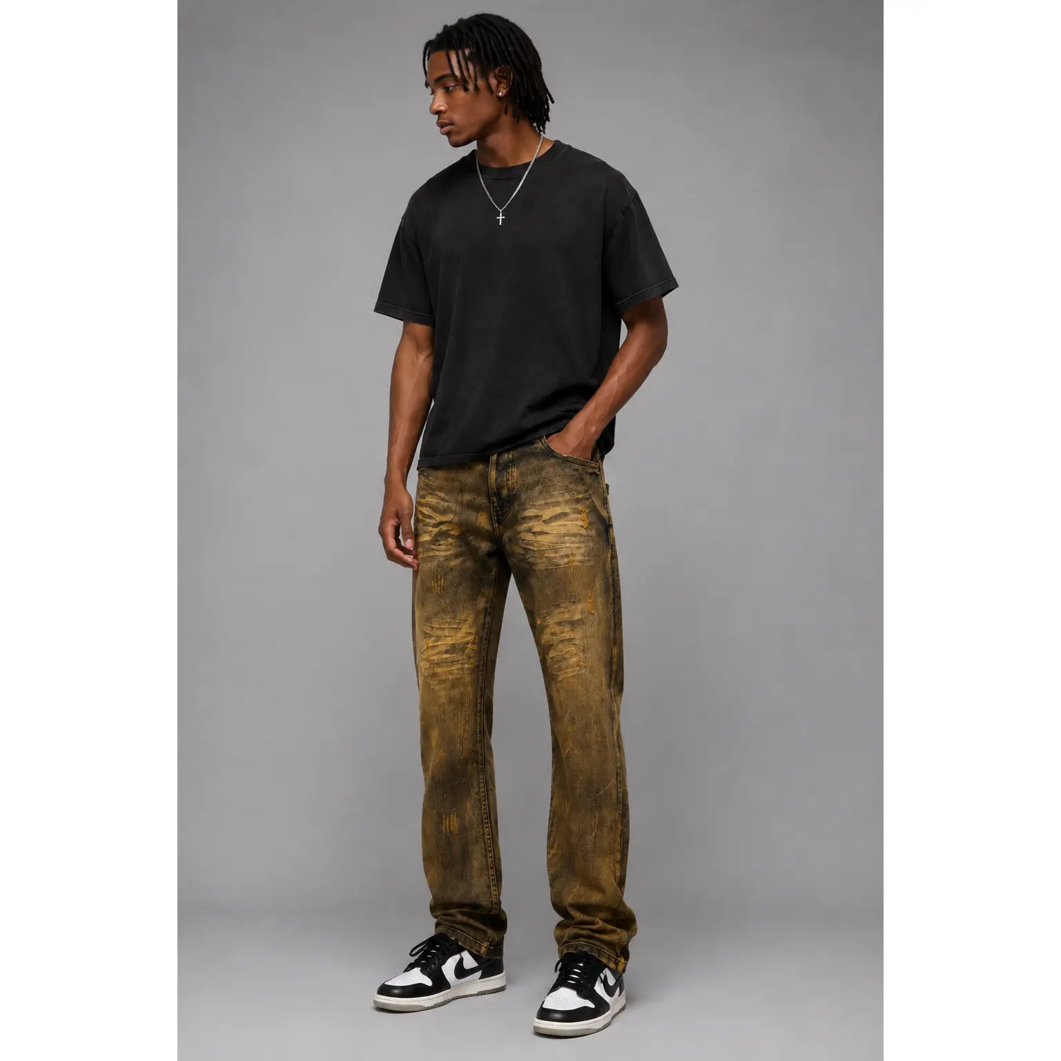 FWRD 'Washout' Relaxed Straight Denim in Ice Tint