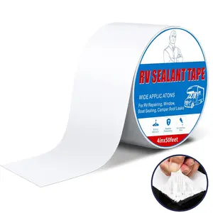 Rv Roof Tape White 4 Inch X 50 ,  Repair Sealant Tape UV-Resistant & Weatherproof Rv Awning Repair Tape for Window, Vent, Boat Sealing,  Camper Roof Patch kit Metal Roof Sealant