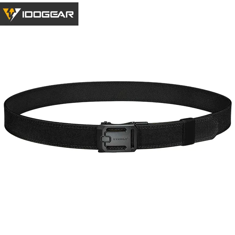 IDOGEAR Men’s No‑Hole Ratchet Nylon Belt Quick‑Release Buckle Adjustable for Work Business Outdoor Daily Use CCW Belt 3447