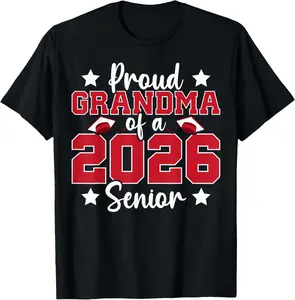 100% Cotton Proud Grandma of A 2026 Senior Graduate Family Graduation T-Shirt
