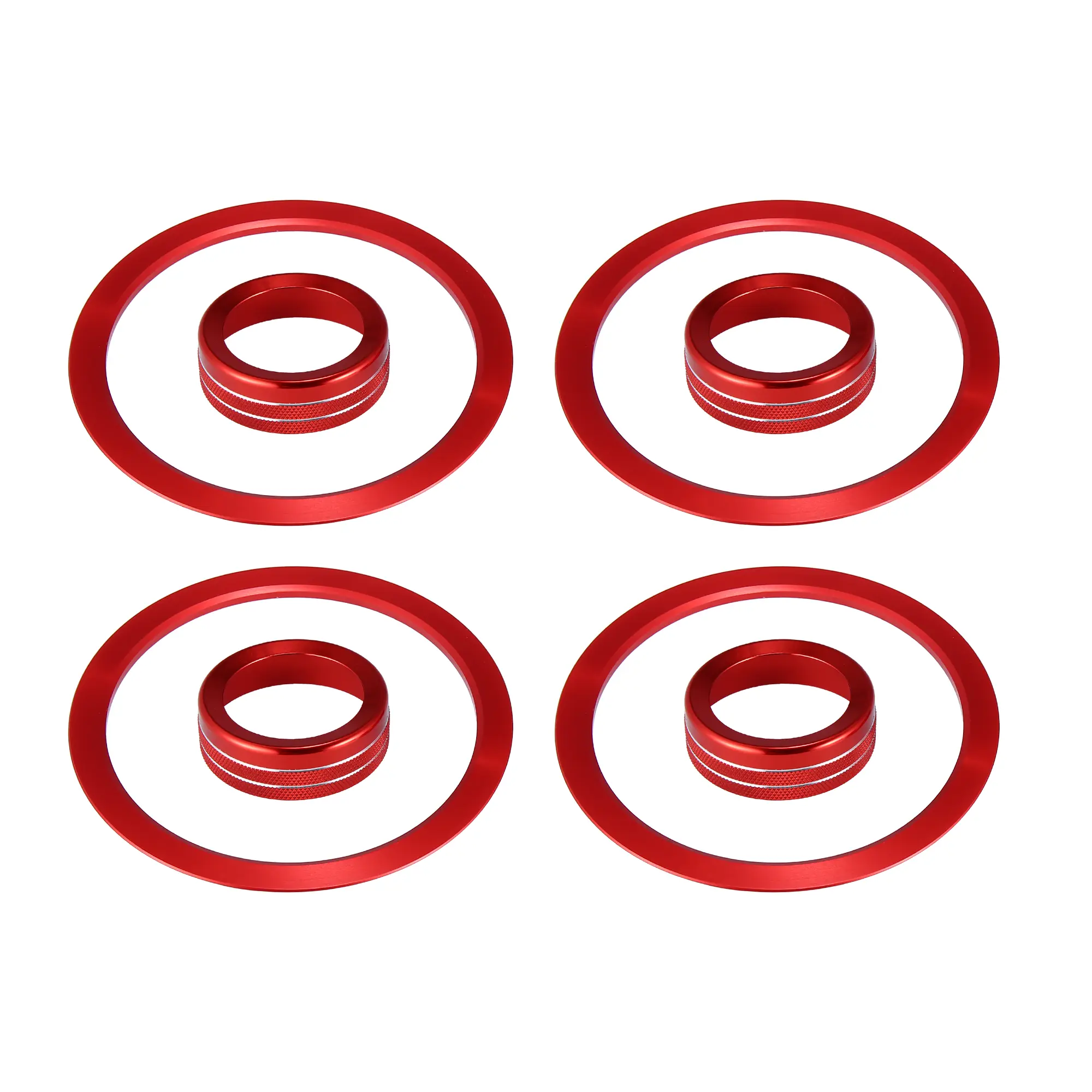 1 Set AC Vent Ring Inner Trim Decoration Cover and Climate Control Knob Trim Cover for Toyota Tacoma 2016 2017 2018 2019 2020 Red