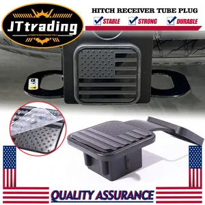 JTtrading Black American Flag Rubber Trailer Hitch Cover Tow Tube Plug Cap Fit 2 Inch Tube for Most Vehicles Hitch Receivers Durable & Stable Car Exterior Accessories
