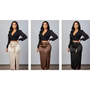 Long Cutie Skirt - Available in Three Colors: Nude, Brown, and Black - Product Description Minimal