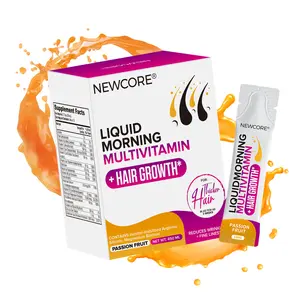 NEWCORE ｜Hair & Skin Glow Liquid Vitamins for Women | Biotin + Plant Nutrients | Supports Thicker Hair, Radiant Skin & Energy | 30 Vegan Sachets