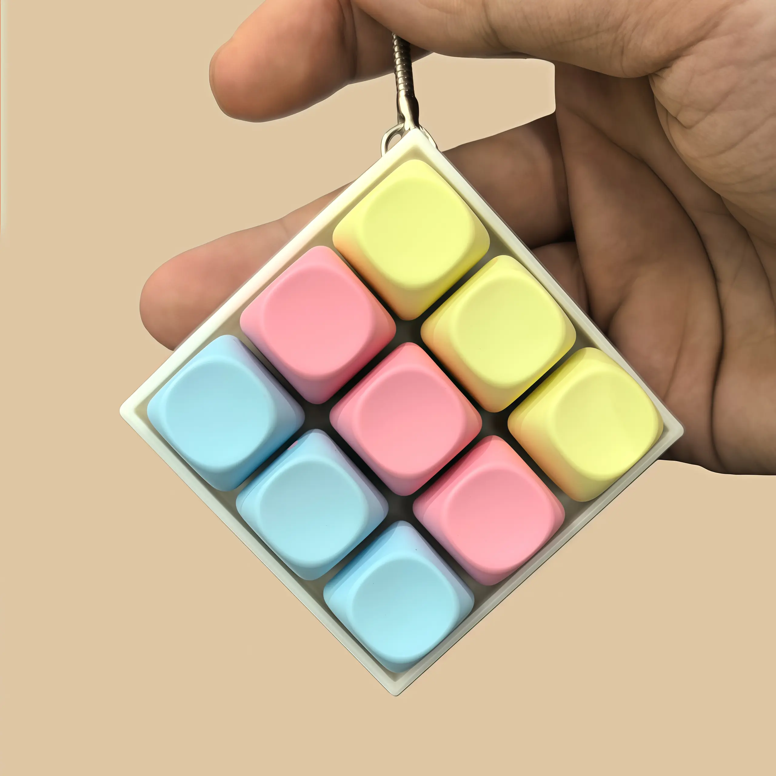 Fidget Toy Keychain, Unicorn Keyboard-Style Silicone Clicker for Adults, Anxiety Fidgets with 9 Realistic Keys for Classroom Stress Relief & Focus, Anxiety Adhd Fidgets, Decompression Gift