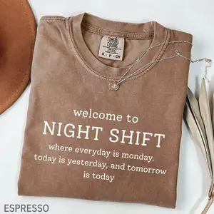 Comfort Colors Night Shift Nurse Shirt, Trendy RN Gift, Night Shift Squad Tee, Night Shift RN Shirt, Cute RN Gifts - DarkFlex