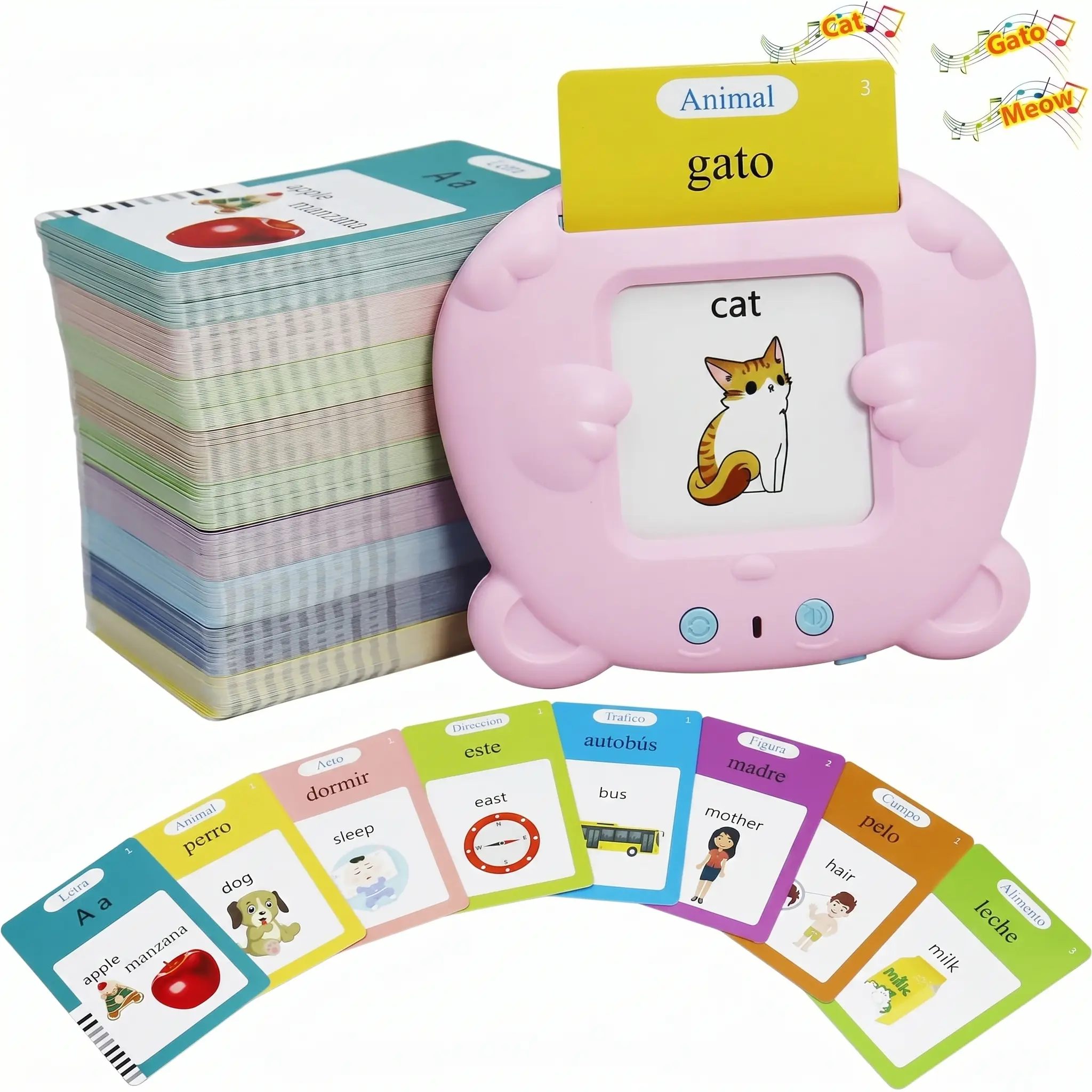 English Pronunciation Flashcards for Kids Aged 2–8 | Interactive Educational Toy Featuring 224 Sight Words | Preschool Vocabulary Learning | Great for Summer Travel and Indoor/Outdoor Play | Ideal Gift for Children,back to school,back to school shopping