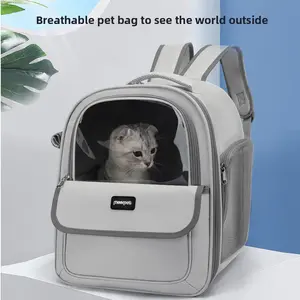 Langkes New Fashion Cat Backpack Carrier with Transparent Bubble Window Large Space Foldable Pet Carrier for Cats and Small Dogs Under 7kg Travel Hiking Outdoor