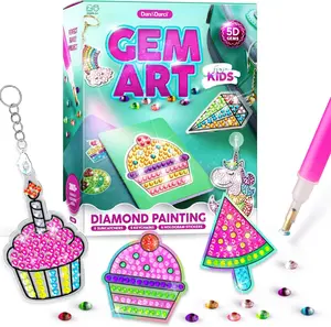Dan&Darci Gem Diamond Painting Kit for Kids - 5D Stickers, Stylus, 3000+ Gems - Creative Fun & Art Projects - 10 x 11 x 1 Inches