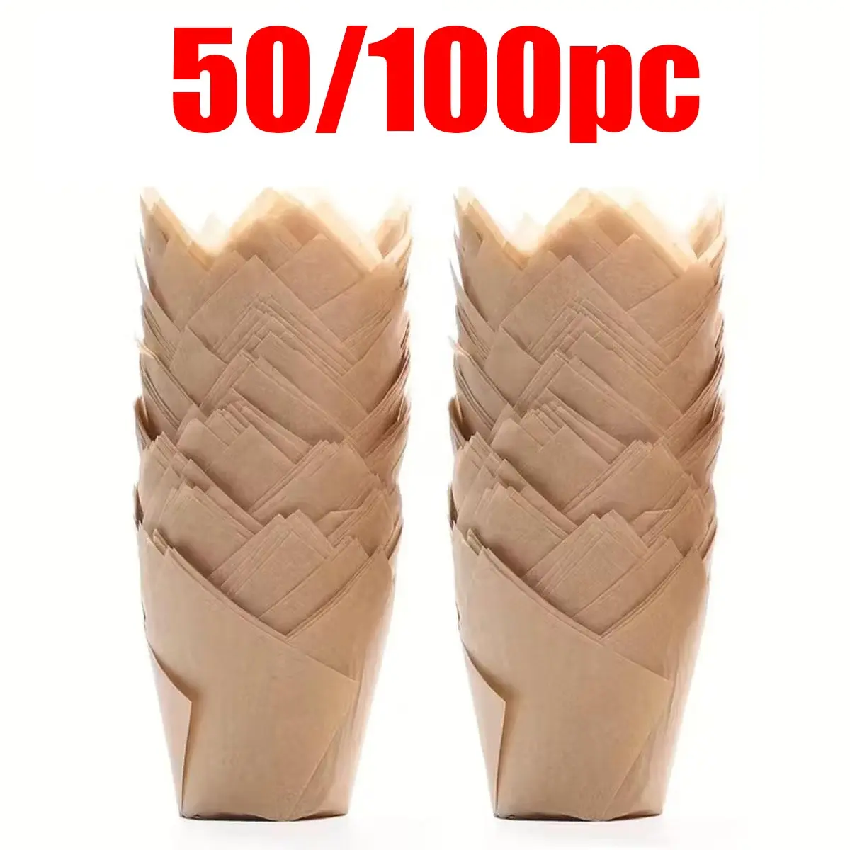 Elegant Tulip Cupcake Liners, Oil-Proof Baking Cups, Bakeware, Baking Supplies, Standard Size, Perfect for Muffins, Birthday Parties, Weddings, Holidays