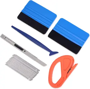 Vinyl Wrap Tool Kit Window Tinting Tool Include 4 Inch Felt , Retractable 9mm Utility  and , Zippy Vinyl  and Mini Go Corner  for  Wrapping