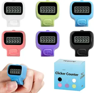 Clicker Counter, Tally Counter, 6 Pack  Finger Clicker for Knitting, Crochet, Stitch, Golf, Fishing, Lap, Goods Counting