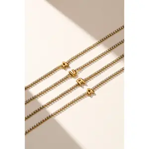 Initial Letter Bracelet - Personalized Crystal Tennis Bracelet with Custom Letter