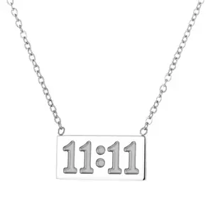 Women 11:11 Angel Number Bar Necklace, Dainty Clavicle Chain, Stylish Numerology Jewelry, Ideal Present for Birthday, Daily Wear & Party