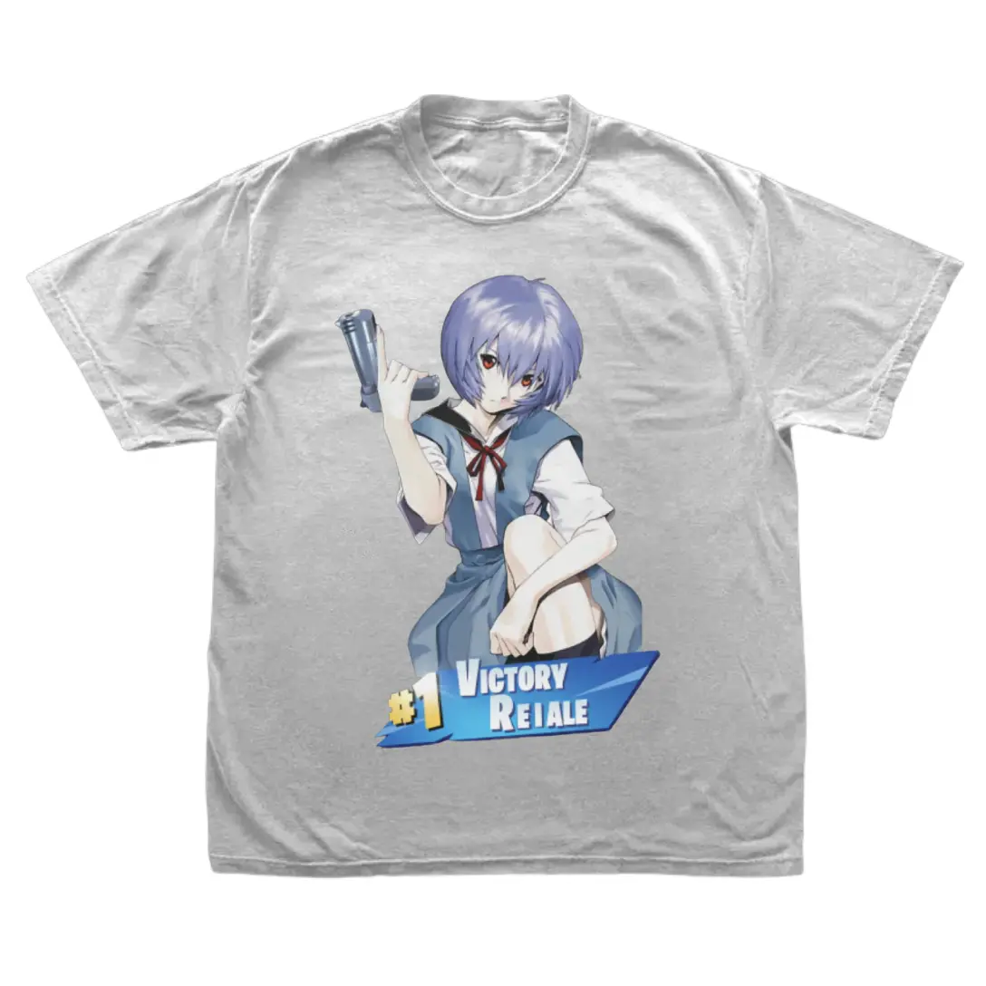 Victory Rei T-Shirt, Evangelion Anime Graphic Tees, Unisex Tshirt, Gifts Shirt, Menswear Womenswear Streetwear, Aesthetic, Heavyweight Cotton Comfort Top Regular Fit Y2k Outfit Outdoor Affliction Clothes