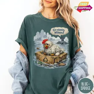 Lo Siento Wilson Chicken Meme T-Shirt, Flooding Sad Chicken Graphic Tee