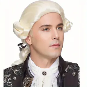 Judge Colonial WigColonial Costume Men Founding Father Costume George Washington Costume Halloween Costume Wig Revolutionary War Costume Beige