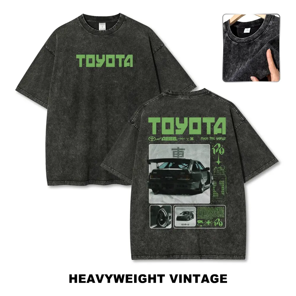 AE86 Modified JDM Japanese Racing Car Vintage Washed Tee 90s Men's Graphic Tee t Shirts Funny Graphic Tee Good Graphic Tees Graphic Tees Streetwear Outfits Men Vacation Outfits Oversized Tshirt Men