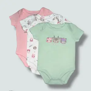 Girls 3 Pack Short Sleeve Bodysuit - New Friends