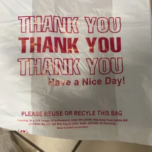Bellin T-Shirt Thank You Plastic Grocery Store Shopping Carry Out Bags