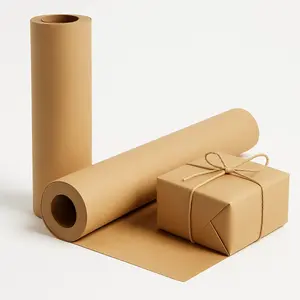 Brown Kraft Wrapping Paper Roll 17.5” x 1200” (100 ft) – 70 GSM Craft Paper for Gift Wrapping, Arts & Crafts, Bouquet Packaging, Table Covering, Poster, Shipping, and Holiday Supplies