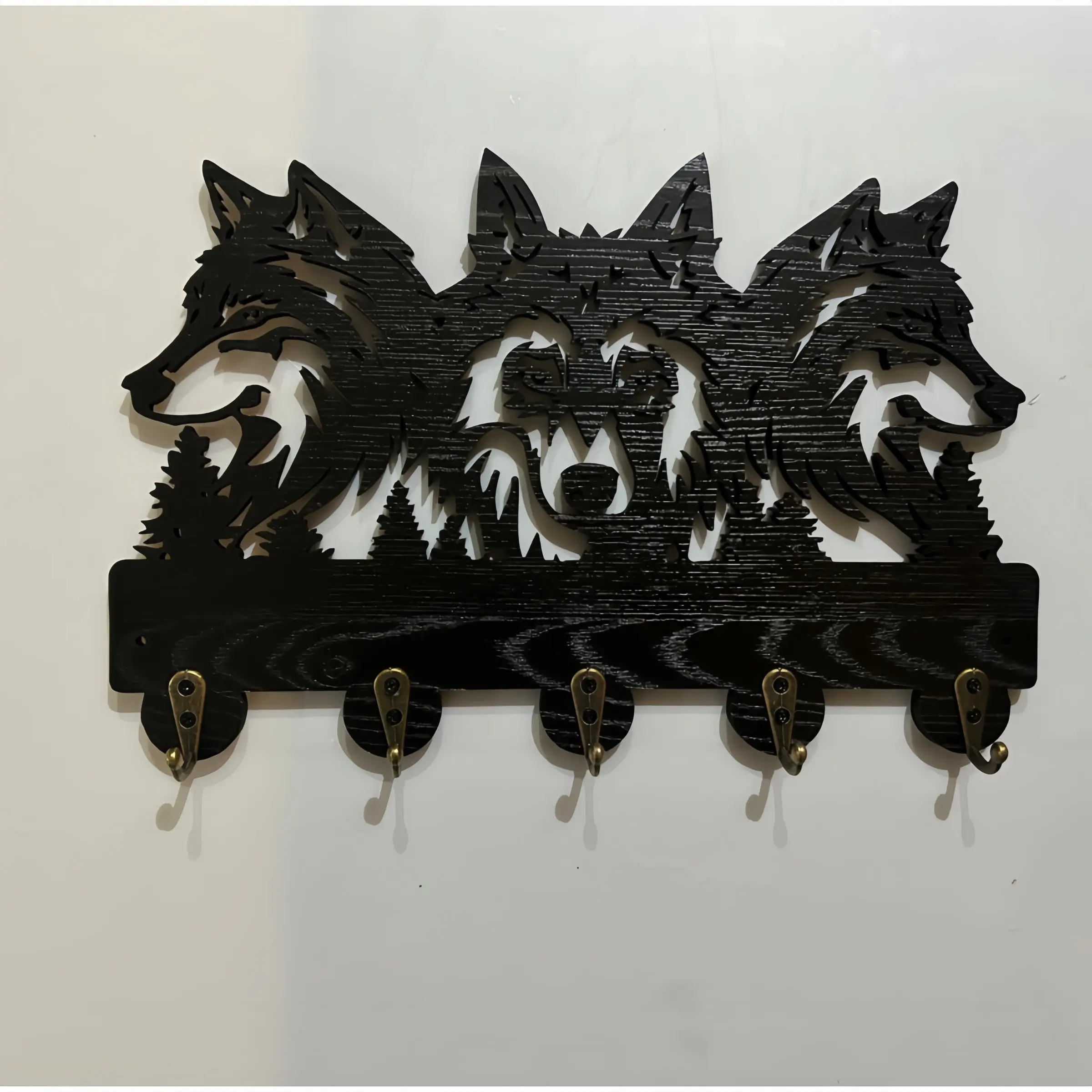 Wild Wolf Head Design Home Storage Hook, Hooks for Wall, Hooks for Hanging, Combines Decorative and Storage Function, Intricate Details, Wall Art Decoration, Perfect for Wild Atmosphere