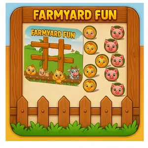 Farmyard Fun – Tic-Tac-Toe Board Game