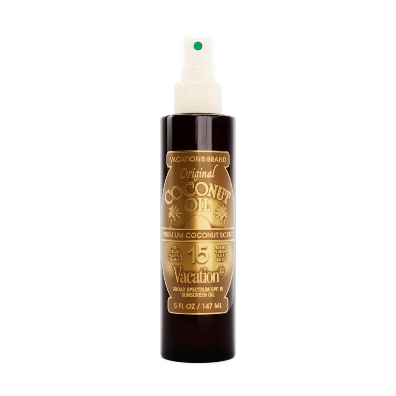 Original Coconut Oil Spray SPF 15 | Hydrating Tanning Oil & Body Sunscreen, Lightweight, Reef Safe, Transparent on All Skin Tones, Non-Greasy, 5.0 fl oz / 147 ml
