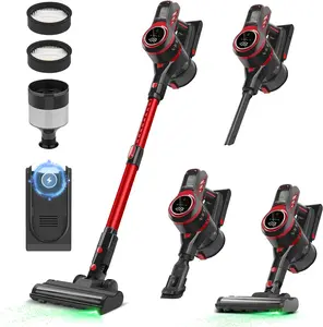 Full Touch Screen Vacuum Cleaners for Home,Max 55 Mins,Lightweight Cordless Vacuum Cleaner for Carpet, Hard Floor, Pet Hair, Vacuum Cleaner with HEPA Filter, Side Light Dust Extractor