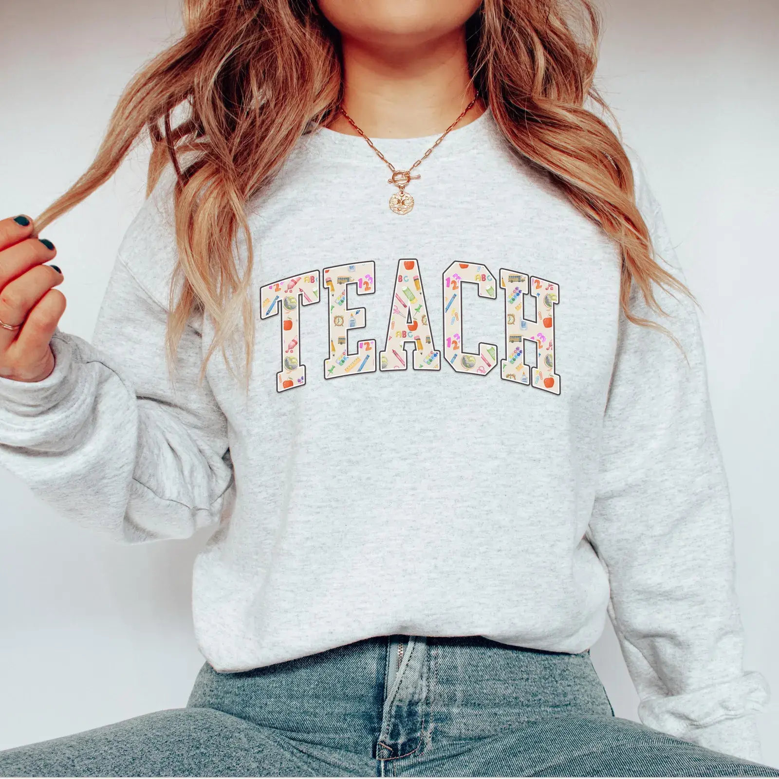 Teach Sweatshirt, Cute Teacher Sweatshirt, Teacher Appreciation Gift, Back To School, Elementary Teacher Shirt, Gift For Teacher
