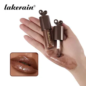Lakerain Lippy Bunny Gloss, Tinted Shimmer Lip Tint, Lipgloss, Ultra-Hydrating, Moisturizer, High Pigment, Plumps Lips & Fades Fine Lines, Buildable for Sheer Look, Cute Design, Perfect Gift for Women, Lip Makeup