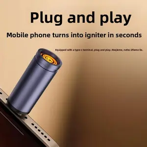 1 Buy 2 Free Shipping C-Type Interface Cigarette Lighter Outdoor Portable Windproof Mini Lighter Travel Car Plug and Play