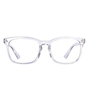 Glasses with Cute Nerd Frame Reading/Gaming/TV/Phones Glasses for Women Men (Transparent)